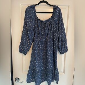 Celebrity Pink Navy Floral Ruffle Mini Dress Size XXL Garden Spring Summer